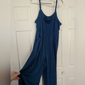 Lularoe | Leola Wide Leg Cami Jumpsuit NWOT Teal Blue L